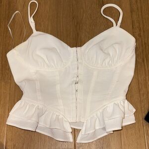 One Clothing White Ruffle Tank Top